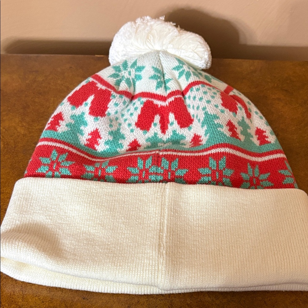 Women's Festive Knit Hat - Red, Green, and White - Picture 2 of 5
